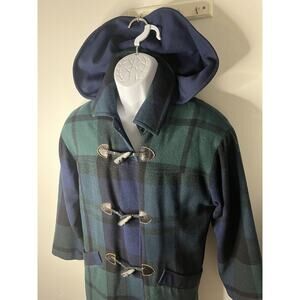 Vintage Pendleton Hooded Jacket Plaid Size Medium 100% Wool RARE